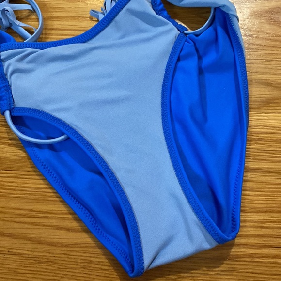Aerie Swim Blue Bikini Bottom With Tie Sides Size XS - Picture 7 of 9